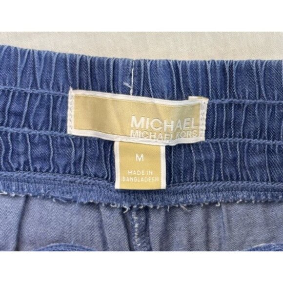 Michael Michael Kors Denim Drawstring Waist & Wide leg Chambray Pants, Sz Med - Picture 7 of 7